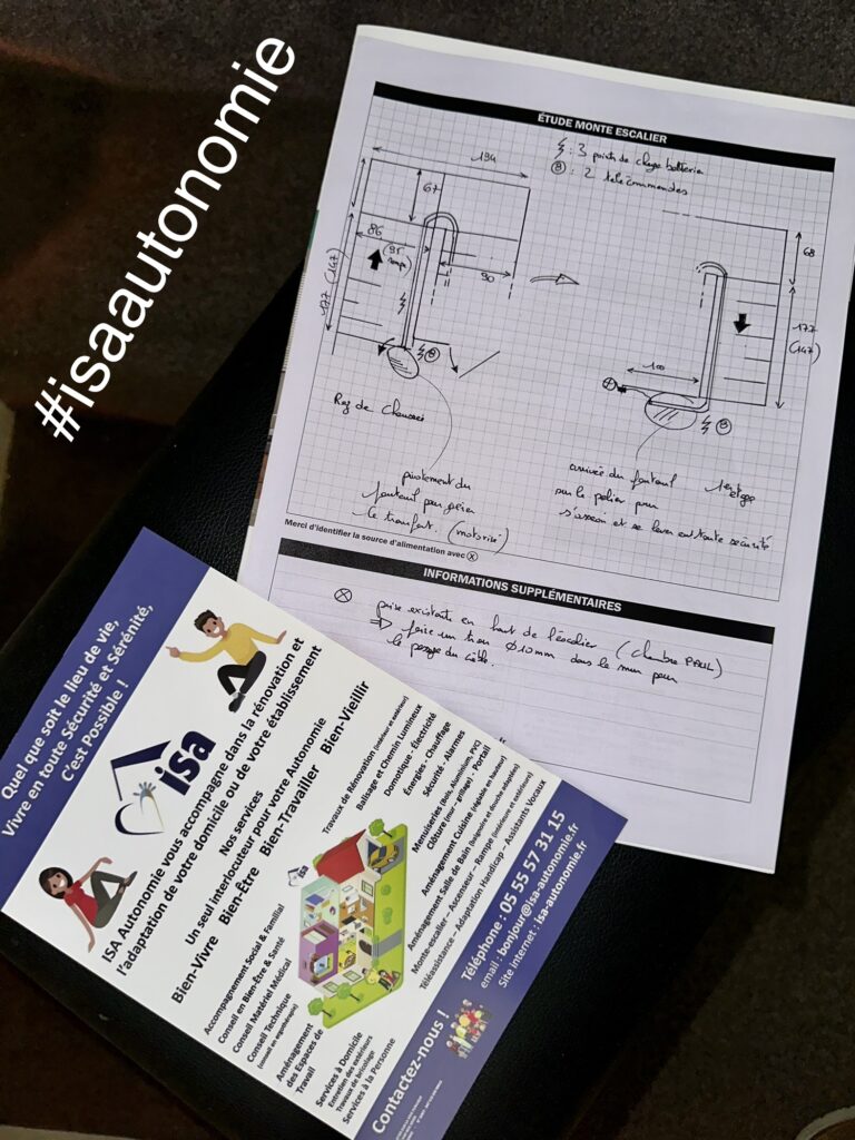 Le monte-escalier est la solution pour éviter les chutes dans l'escalier. Un conseiller de ISA Autonomie vient chez vous étudier le monte-escalier adapté en fonction de votre domicile et de votre état de santé. Le monte-escalier peut s'intégrer dans un escalier droit, avec virages, en colimaçon, à l'intérieur et à l'extérieur. ISA Autonomie est le spécialiste du monte-escalier :  https://isa-autonomie.fr/